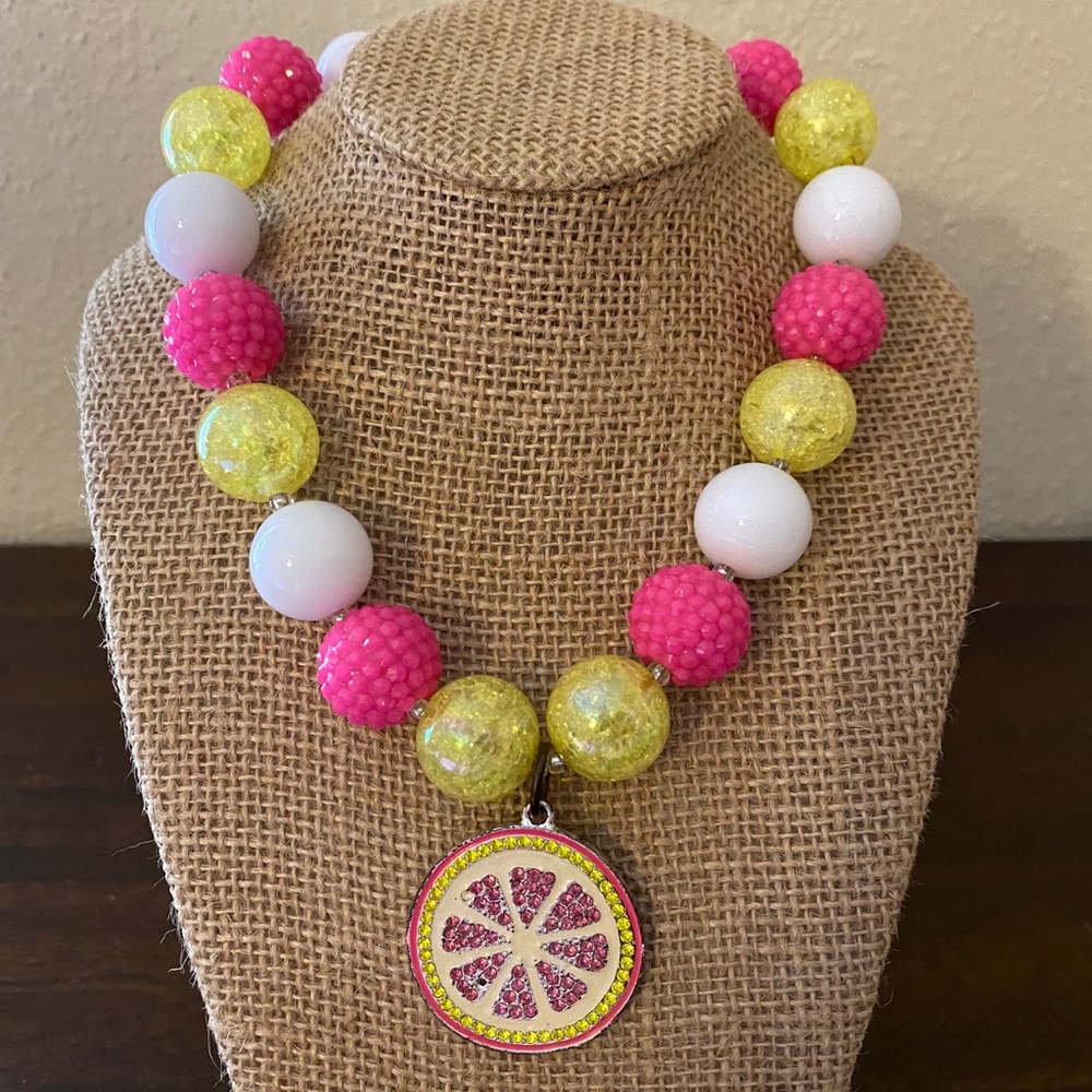 Life gives you a lemon Bubblegum Necklace